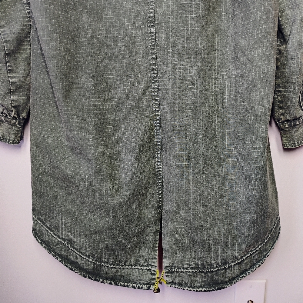 Anthropologie Pilcro Utility Anorak Jacket Womens XS Green Embroidered Bohemian - Picture 8 of 15